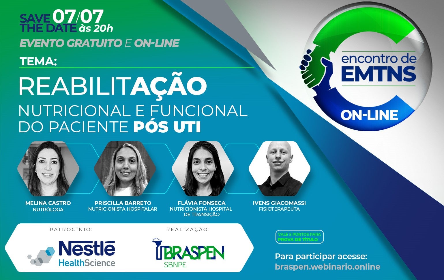 Encontro de EMTN Online: Reabilitação Nutricional e Funcional após UTI