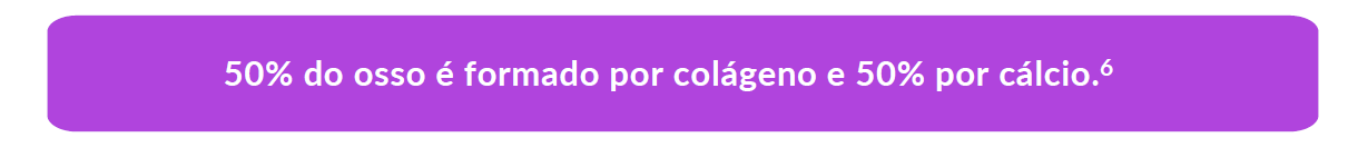50% do osso é formado por colágeno e 50% por cálcio.