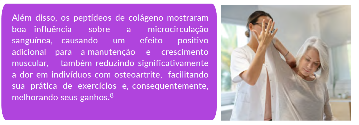 Além disso, os peptídeos de colágeno mostraram boa influência