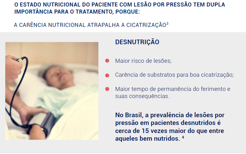 O ESTADO NUTRICIONAL DO PACIENTE COM LESÃO POR PRESSÃO TEM DUPLA IMPORTÂNCIA PARA O TRATAMENTO