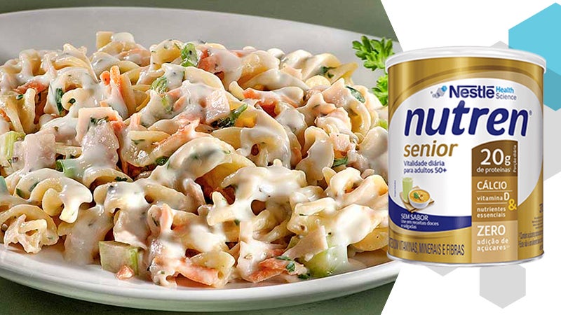 Salada cremosa de macarrão com Nutren® Senior