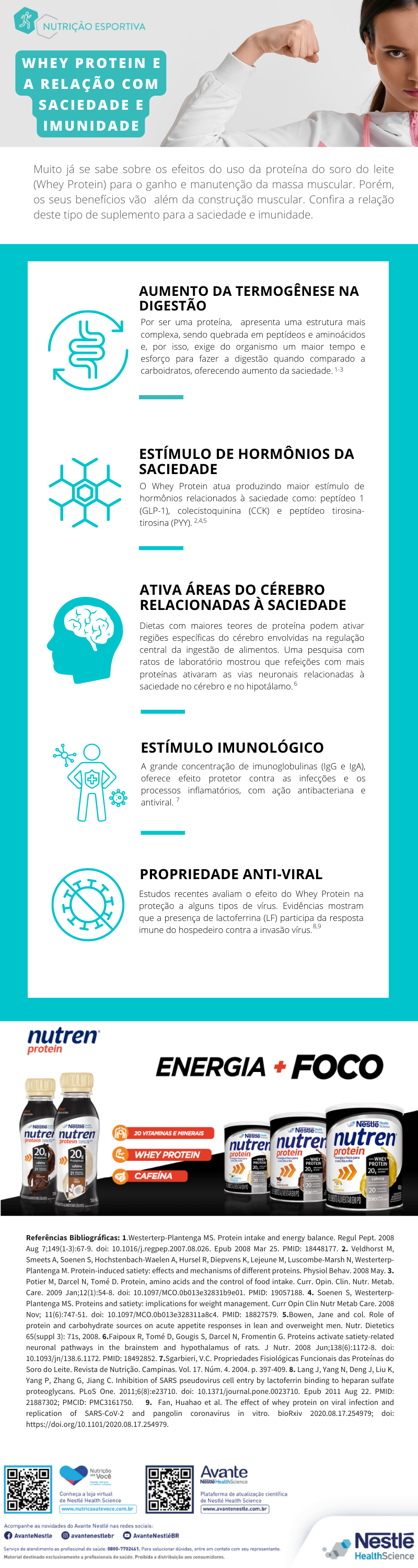 Infográfico sobre Whey Protein e a relação com a imunidade 
