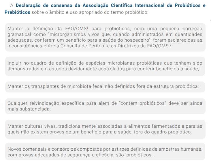 Declaração de consenso da Associação Científica Internacional de Probióticos e Prebióticos 