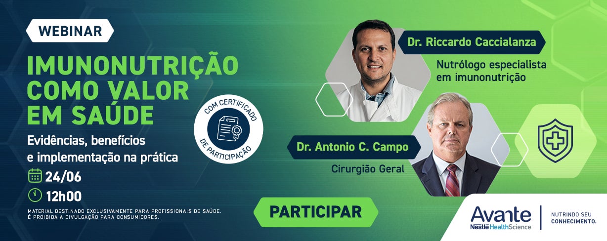 Banner Webinar Imunonutrição como valor em saúde