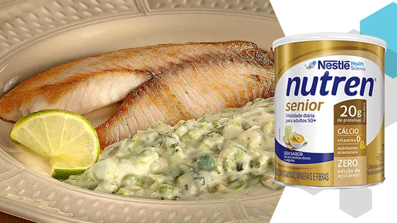 Filé de peixe com purê de brócolis com Nutren® Senior