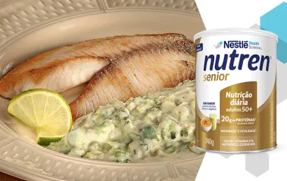 Filé de peixe com purê de brócolis