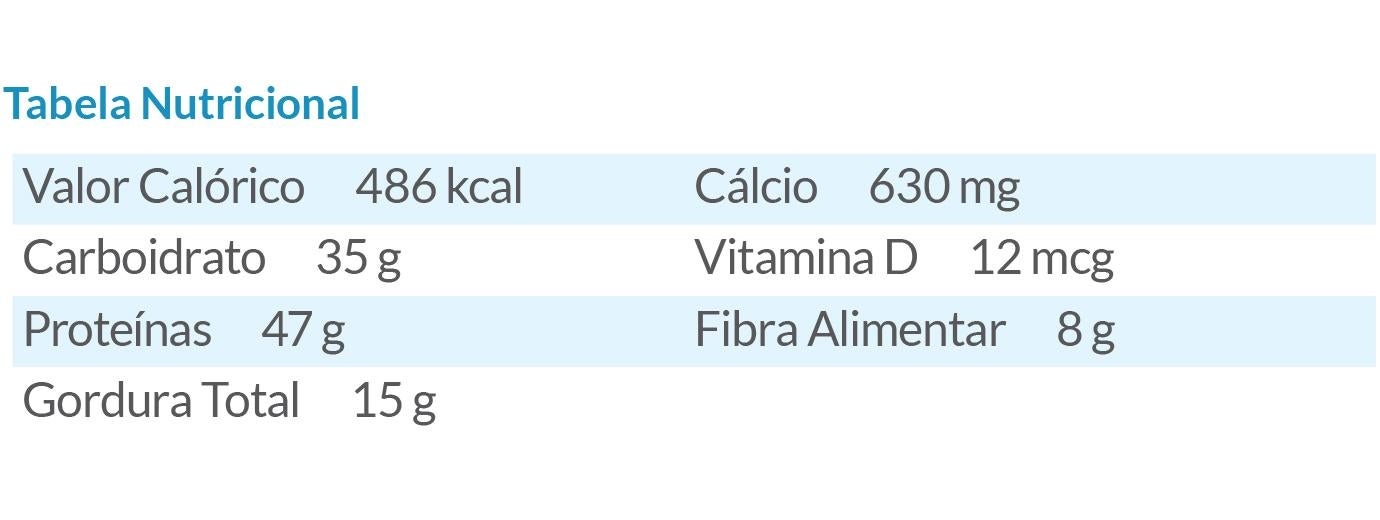 Tabela nutricional - Filé de peixe com purê de brócolis