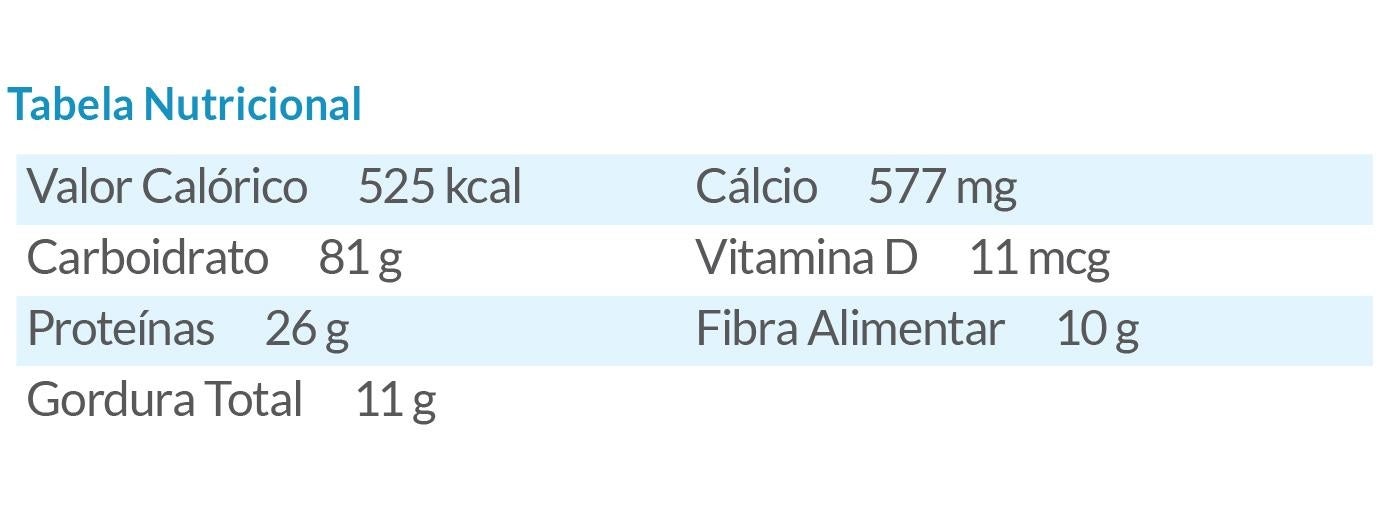 Tabela nutricional - Mingau de aveia com tangerina