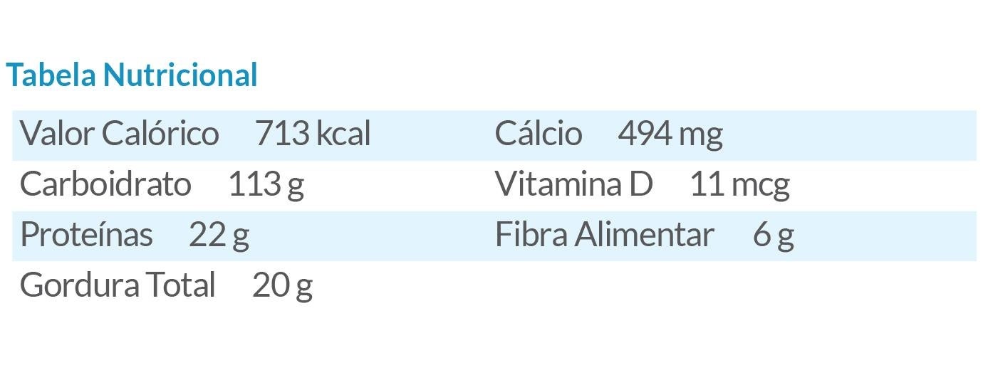 Tabela nutricional - Compota cremosa de maçã, abóbora e coco