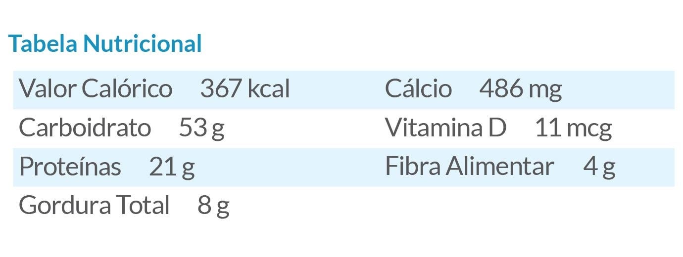 Tabela nutricional - Vitamina de banana e mel