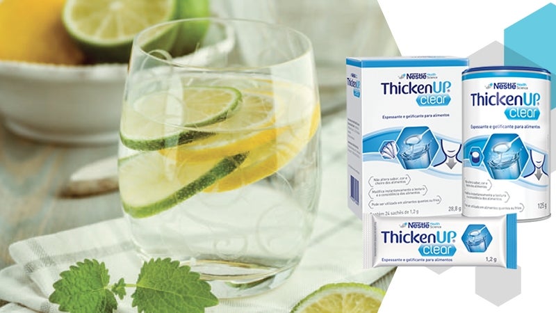 Água saborizada de limão e hortelã com RESOURCE® THICKENUP CLEAR