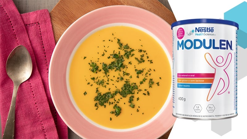 Sopa de cenoura e batata com MODULEN®