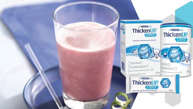 Suco de uva integral, melão e limão com Resource® ThickenUp Clear